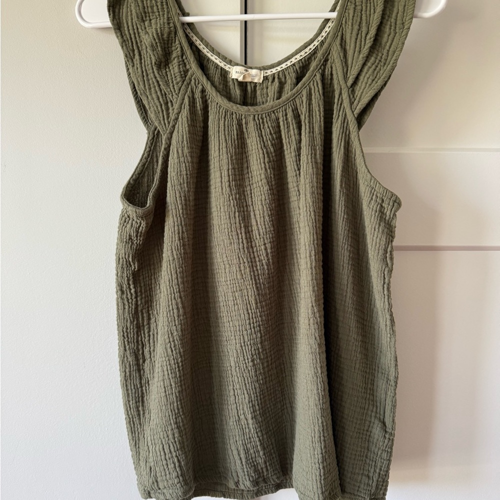 Green Ribbed Sleeveless Top- NWOT, Washed After